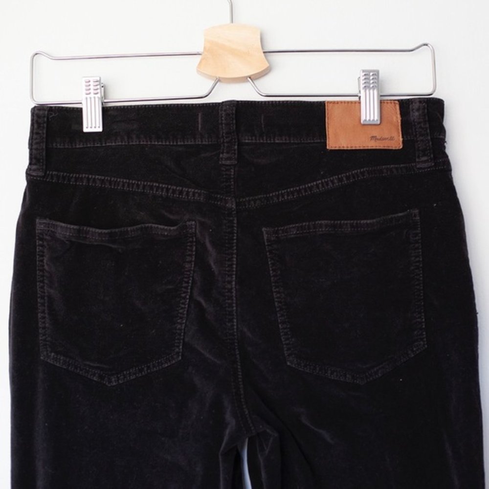 Madewell 9” High-riser Skinny Skinny Velvet Pant - Velour Dark Black - Picture 3 of 10